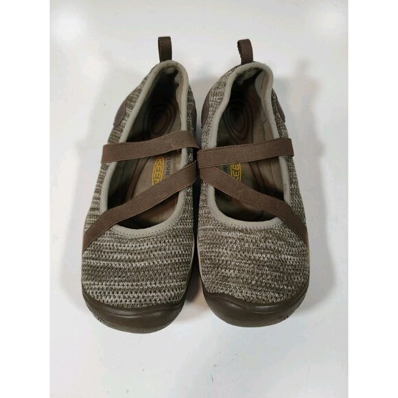 Keen Hush Knit Mary Jane CNX Flats Slip On Shoes Women's 7 Brown Beige Tan - Picture 2 of 8